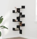 VidaXL Muurhoekplank Zwart eiken 45 x 45 x 147 cm Bewerkt hout