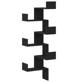 VidaXL Muurhoekplank Zwart eiken 45 x 45 x 147 cm Bewerkt hout