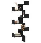 VidaXL Muurhoekplank Zwart eiken 45 x 45 x 147 cm Bewerkt hout