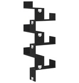 VidaXL Muurhoekplank Zwart eiken 45 x 45 x 147 cm Bewerkt hout