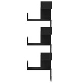 VidaXL Muurhoekplank Zwart eiken 45 x 45 x 147 cm Bewerkt hout