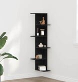 VidaXL Hoekplank Zwart eiken 36.5 x 36.5 x 140 cm Bewerkt hout