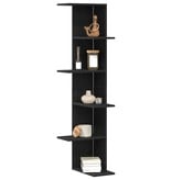 VidaXL Hoekplank Zwart eiken 36.5 x 36.5 x 140 cm Bewerkt hout