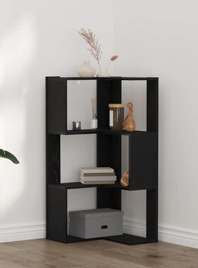 VidaXL Hoekboekenkast Zwart eiken 50 x 50 x 102 cm Bewerkt hout