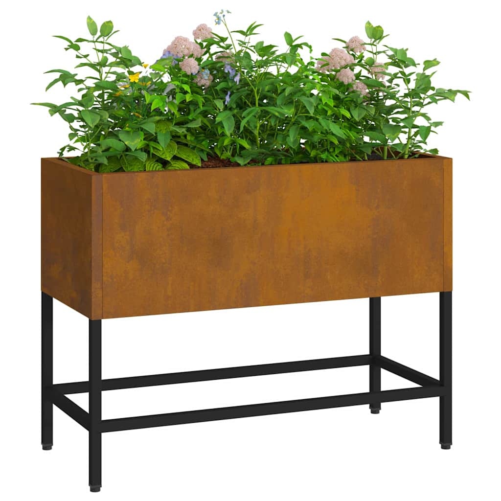 VidaXL Verhoogde Tuin Plantbak Roestig 60 x 26 x 45 cm Cortenstaal