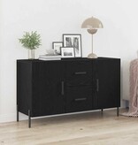 VidaXL Dressoir met lade Zwart eiken 100 x 36 x 60 cm Bewerkt hout