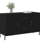 VidaXL Dressoir met lade Zwart eiken 100 x 36 x 60 cm Bewerkt hout