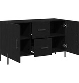 VidaXL Dressoir met lade Zwart eiken 100 x 36 x 60 cm Bewerkt hout