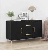 VidaXL Dressoir met lade Zwart eiken 100 x 36 x 60 cm Bewerkt hout