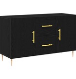 VidaXL Dressoir met lade Zwart eiken 100 x 36 x 60 cm Bewerkt hout