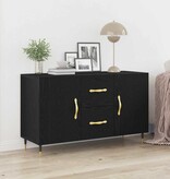 VidaXL Dressoir met lade Zwart eiken 100 x 36 x 60 cm Bewerkt hout