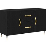 VidaXL Dressoir met lade Zwart eiken 100 x 36 x 60 cm Bewerkt hout