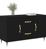 VidaXL Dressoir met lade Zwart eiken 100 x 36 x 60 cm Bewerkt hout