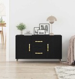 VidaXL Dressoir met lade Zwart eiken 100 x 36 x 60 cm Bewerkt hout