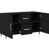 VidaXL Dressoir met lade Zwart eiken 100 x 36 x 60 cm Bewerkt hout