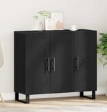 VidaXL Dressoir Zwart eiken 90 x 34 x 80 cm Bewerkt hout