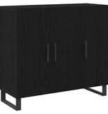 VidaXL Dressoir Zwart eiken 90 x 34 x 80 cm Bewerkt hout
