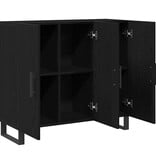 VidaXL Dressoir Zwart eiken 90 x 34 x 80 cm Bewerkt hout