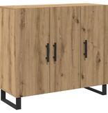 VidaXL Dressoir artisanaal eikenkleurig 90 x 34 x 80 cm Bewerkt hout