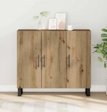 VidaXL Dressoir artisanaal eikenkleurig 90 x 34 x 80 cm Bewerkt hout