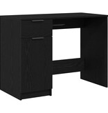 VidaXL Bureau met lade Zwart eiken 100 x 50 x 75 cm Bewerkt hout