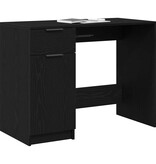 VidaXL Bureau met lade Zwart eiken 100 x 50 x 75 cm Bewerkt hout