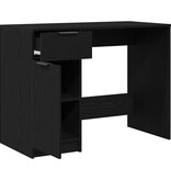VidaXL Bureau met lade Zwart eiken 100 x 50 x 75 cm Bewerkt hout