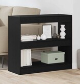 VidaXL Boekenkast Zwart eiken 80 x 30 x 72 cm Bewerkt hout