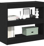 VidaXL Boekenkast Zwart eiken 80 x 30 x 72 cm Bewerkt hout