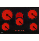 VidaXL Keramische kookplaat 5 kookzones aanraakbediening 8500 W 90 cm