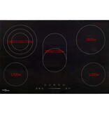 VidaXL Keramische kookplaat 5 kookzones aanraakbediening 8500 W 90 cm