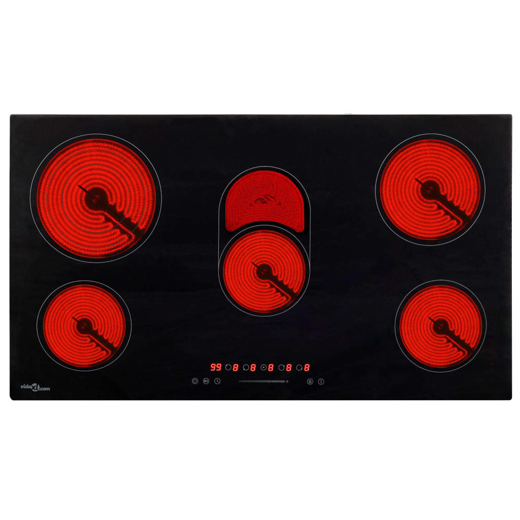 VidaXL Keramische kookplaat 5 kookzones aanraakbediening 8500 W 77 cm