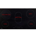 VidaXL Keramische kookplaat 5 kookzones aanraakbediening 8500 W 77 cm