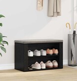 VidaXL Schoenenrek met plank Zwart eiken 75 x 35 x 45 cm Bewerkt hout