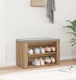 VidaXL Schoenenrek met plank artisanaal eikenkleurig 75 x 35 x 45 cm