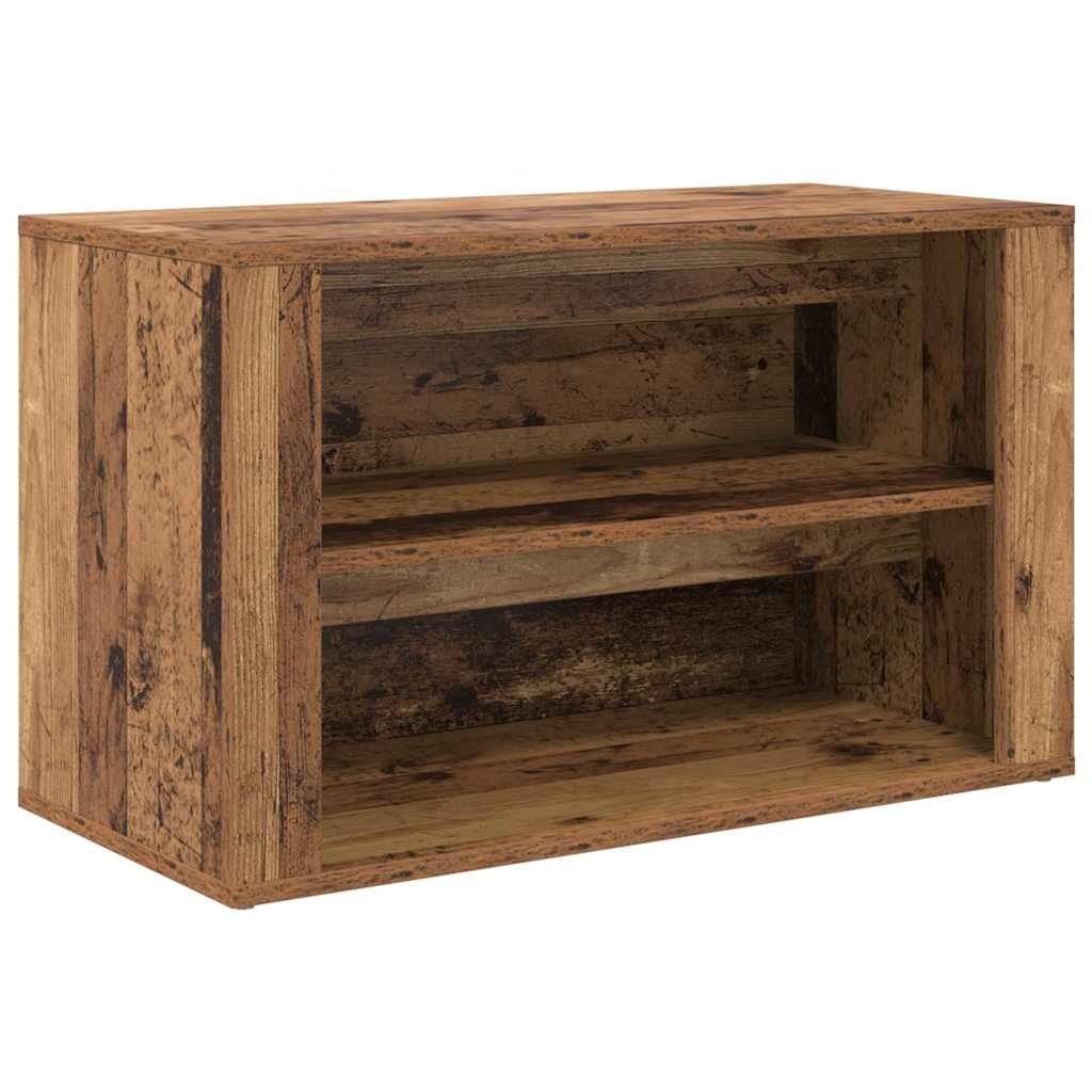 VidaXL Schoenenrek met plank Oud hout 75 x 35 x 45 cm Bewerkt hout