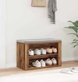 VidaXL Schoenenrek met plank Oud hout 75 x 35 x 45 cm Bewerkt hout