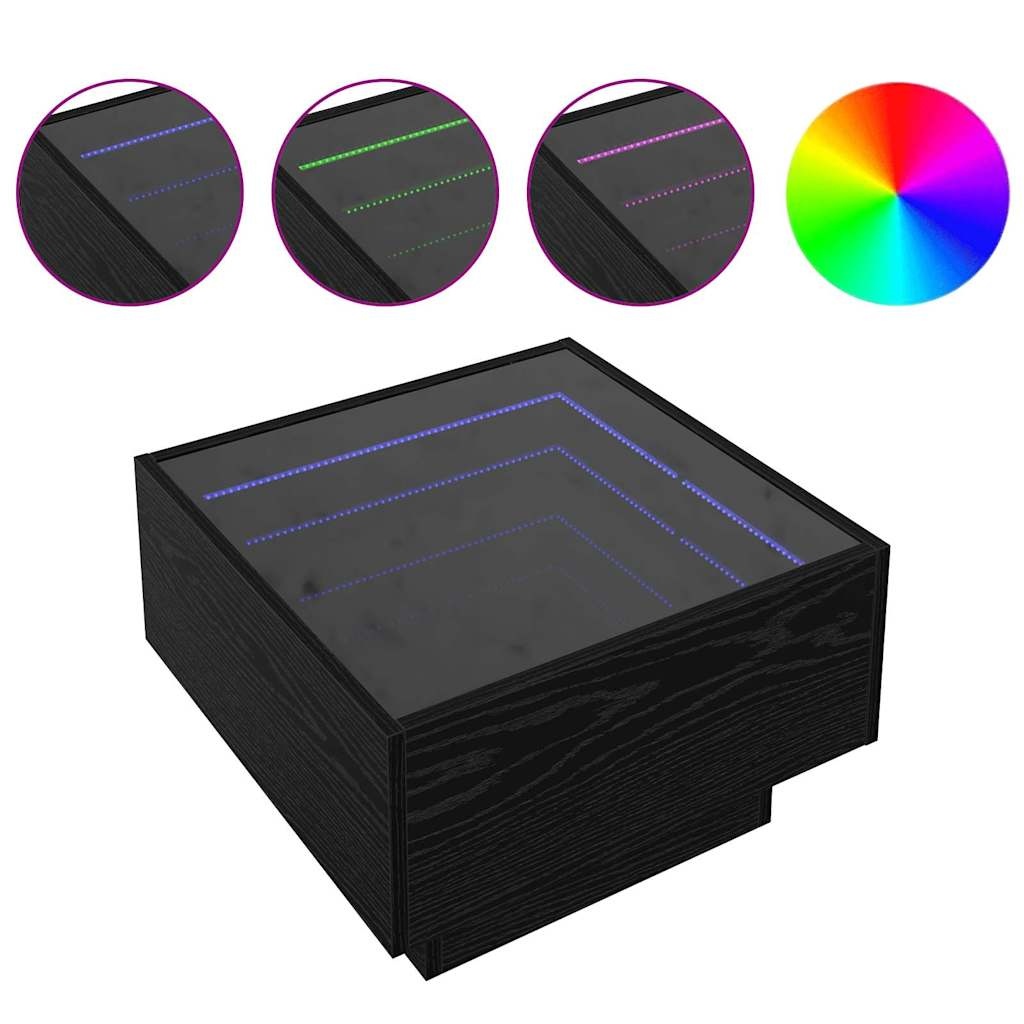 VidaXL Salontafel Zwart eiken 50 x 50 x 30 cm Bewerkt hout