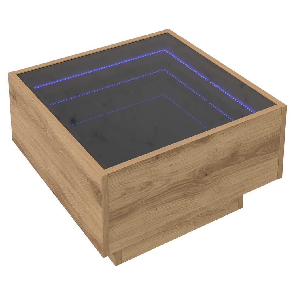 VidaXL Salontafel artisanaal eikenkleurig 50 x 50 x 30 cm Bewerkt hout