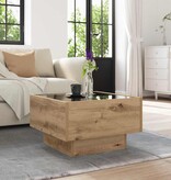 VidaXL Salontafel artisanaal eikenkleurig 50 x 50 x 30 cm Bewerkt hout