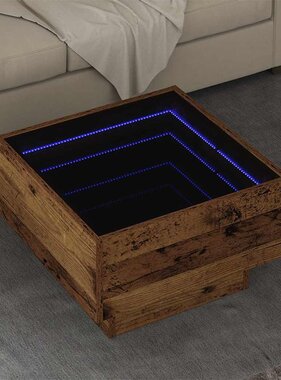 VidaXL Salontafel Oud hout 50 x 50 x 30 cm Bewerkt hout