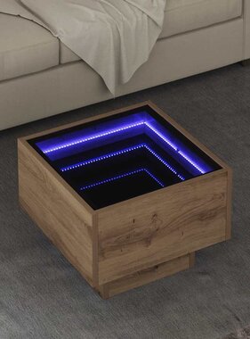 VidaXL Salontafel artisanaal eikenkleurig 40 x 40 x 30 cm Bewerkt hout