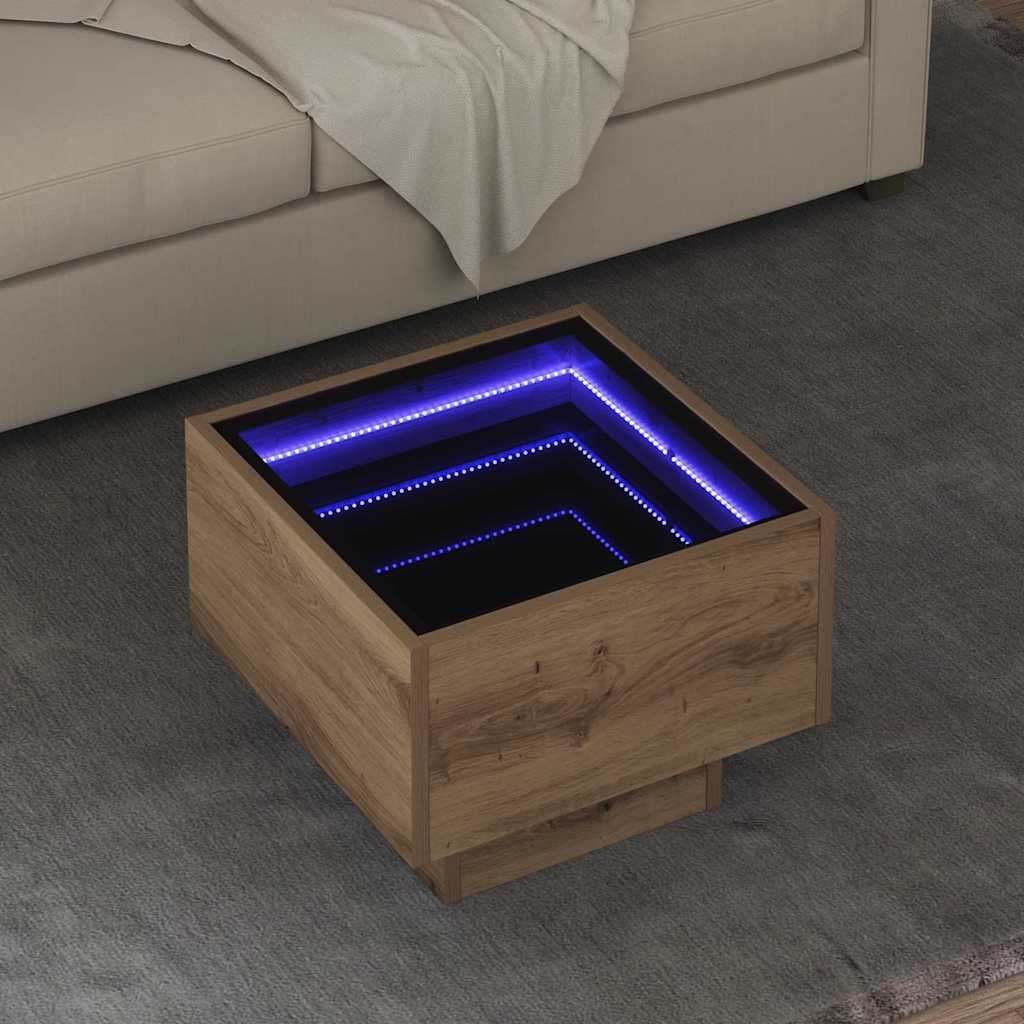 VidaXL Salontafel artisanaal eikenkleurig 40 x 40 x 30 cm Bewerkt hout