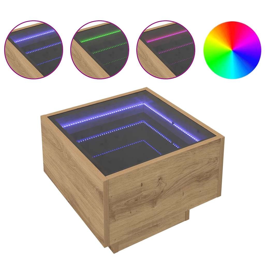 VidaXL Salontafel artisanaal eikenkleurig 40 x 40 x 30 cm Bewerkt hout