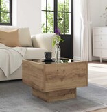 VidaXL Salontafel artisanaal eikenkleurig 40 x 40 x 30 cm Bewerkt hout