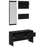 VidaXL Halmeubelset 4 pcs Oud Hout 90 x 31 x 46.5 cm Bewerkt hout