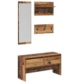 VidaXL Halmeubelset met lade Oud hout 90 x 31 x 46,5 cm Bewerkt hout