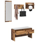 VidaXL Halmeubelset met lade Oud hout 90 x 31 x 46,5 cm Bewerkt hout