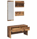 VidaXL Halmeubelset met lade Oud hout 90 x 31 x 46,5 cm Bewerkt hout