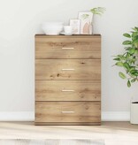 VidaXL Dressoir artisanaal eikenkleurig 60 x 39 x 80 cm Bewerkt hout